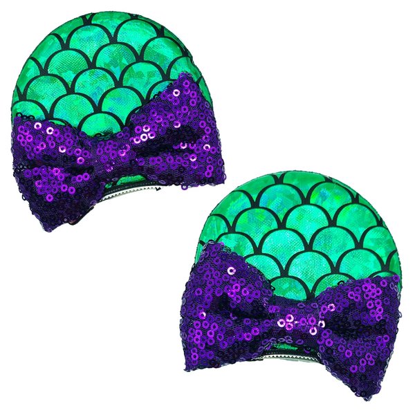 ZHENNAN Mouse Ears Hair Clips for Women, Cute Ariel Bow Clips for Adult
