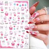 Cute Bunny Nail Stickers Easter Nail Art Sticker Decal Nail Art Supplies Rabbits Bunny Ear Carrot Lovely 3D Self-Adhesive Nail Design for Women Kids Nail Art Decoration Manicure Tip