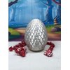 3D Printed Dragon with Dragon Egg, 12" Red and White Mushroom Dragon, Fidget ADHD Autism Toy, Executive Desk Toy D037-WE