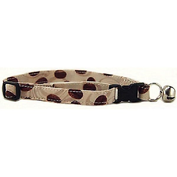 K9 Bytes Coffee Beans & Cream Cute Design Adjustable Collars for Cats (Kittens) with Bell.
