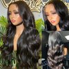 AUOCATTAIL Glueless Wigs Human Hair Pre Plucked Pre Cut 150% 13x4 Hd Transparent Lace Front Wigs With Baby Hair 28 Inch Body Wave Human Hair For Black Women