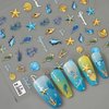 Summer Seashell Starfish Nail Art Stickers 5D Embossed Nail Decals Cute Ocean Sheel Nail Art Designs Ocean Theme Nail Stickers Self Adhesive Nail Art Supplies for Women DIY Nail Salons