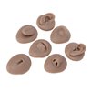 Focket 7PCS Soft Piercing Practice Model, Silicone Ear Model Flexible Model Body Parts Tongue Model Eyes Model Mouth Model Nose Model Navel Model for Jewelry Display Teaching Tool (Dark Skin Color)