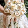 woric Double Faced Ivory Ribbon 1 1/2 inch 30 Yards Cream Satin Ribbon for Flower Bouquet Bows Crafts Gift Wrapping Wedding Home Decorations