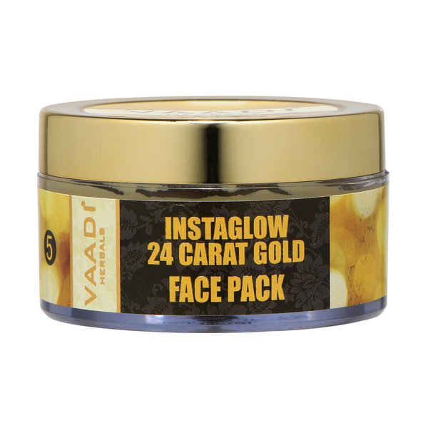 Vaadi Herbals Herbal Face Pack Cream All Natural Paraban Free Sulfate Free Good For All Skin Types (Oily, Dry, Normal, Sensitive) 2.47 Ounces Premium Quality (24 Carat Gold Face Pack)