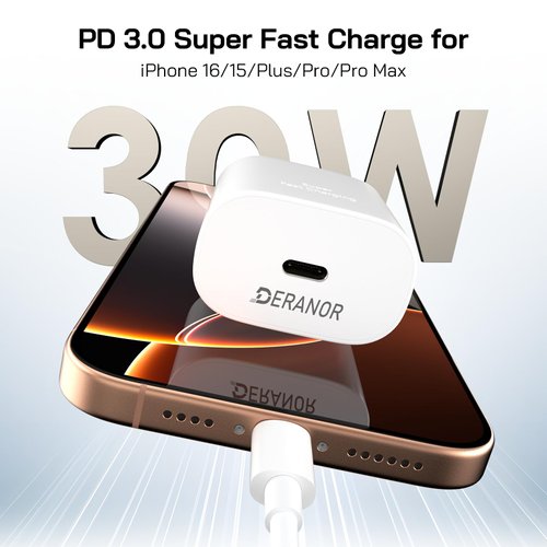 i Phone 16 15 Pro Max Charger Fast Charging, 30W USB C Wall Charger for iPhone 16 15 Charger Cord 10FT Fast Type C Charger Block for iPhone 16/16 Pro/15 Plus/15 Pro/15 Pro Max, i Pad Pro/Air/Mini
