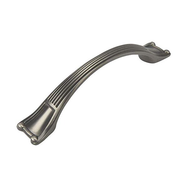 Cosmas 10 Pack 9566AS Antique Silver Cabinet Hardware Ribbed Arch Handle Pull - 3-3/4" Inch (96mm) Hole Centers