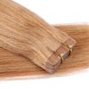 24" Tape ins Human Hair Extensions 70grams/20pcs Medium Golden Brown Silky Straight Seamless Invisible Tape in Extensions for Fullness & Thickness