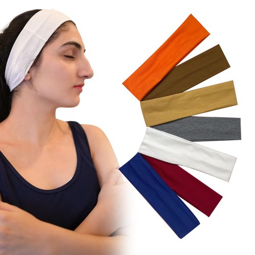 JEYWELL Headband - 10pcs Stretchy Headbands for Women, Elastic Yoga Headband, Fashionable Sweat Headbands for Women Non Slip, Wide Soft Headbands, Workout Headbands for Women - 10 Colors Head Bands.