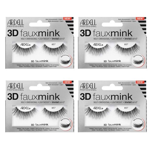 Ardell False Eyelashes 3D Faux Mink 857, 4 pairs