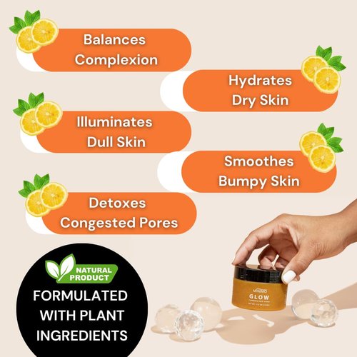 Minimo Glow Turmeric Face Scrub With Heart Applicator - Infused with Turmeric, Manuka Honey, Cinnamon, and Chamomile - Unscented Turmeric Scrub for All Skin Types- Achieve Glowing Skin Naturally