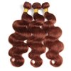 Copper Red Body Wave Bundles Human Hair Color 33 Bundles Human Hair Reddish Borwn Body Wave Bundles Double Weft Brazilian Human Hair Bundles Silky and Soft for Black Women 8 10 12 Inch