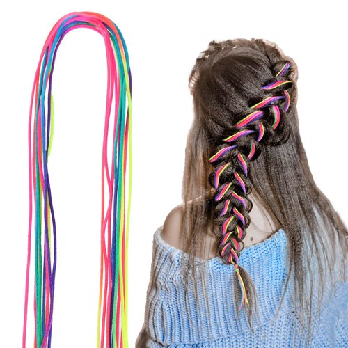 Qianyu 30 Pieces Colorful Hair Wrap String For Braids Assorted Gradient Hair Rope Band Multi Rainbow Braiding Hair Tie for Women Girls DIY Ponytail Braids Hair Styling Accessories (Style 2)