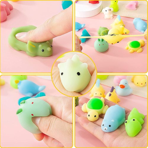 Squishies, 21 Pack Mochi Squishy Toys, Slow Rising Dinosaur Mini Squishys Animal Squishies, Kids Party Favors, Pinata Goodie Bags Stuffers, Treasure Box Toys, Stress Reliever Sensory Fidget Toys Bulk