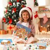 Christmas Party Favor for Kids - 30 Sheets Make a Gingerbread House DIY Craft Stickers Scenes for Xmas Holiday Activity Party Game Supplies, 15 Sets