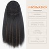 WIGNEE 16 Inches Kinky Straight Ponytail Extension Synthetic Drawstring Ponytail For Black Women Yaki Pony Tails Hair Extensions (16 Inches, 1B/30 Highlights)