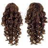 SWACC 12-Inch Short Screw Curls Claw Clip Ponytail Extensions Synthetic Clip in Drawstring Curly Ponytail Hairpiece Jaw Clip Hair Extension (Light Brown-12#)