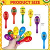 Hungdao Mexican Fiesta Wooden Maracas for Boys and Girls Cinco De Mayo Sombrero Piñata Taco Guitar Chili Cactus Wood Mini Maracas 6 Designs Noisemaker for Mexican Fiesta Party Favors(12 Pcs)