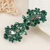 Crystal Hair Barrettes, Rhinestone Flower Leaf Shape Hairpins Hair Clips, Sparkly Austrian Hairgrip Hair Headwear Accessories for Women Girls (Green)