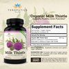 Organic Milk Thistle | Non GMO 2000mg 4X Concentrated Vegan Daily Supplement w/Silymarin Seed Extract for Liver Support, Detox and Cleanse - 60 Veggie Capsules