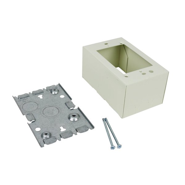 Legrand Wiremold V5744S Metal Raceway for Extending Power, 500 and 700 Series, 1 Gang Deep Switch and Outlet Box, 2 1/4" Deep, Ivory (1 Pack)