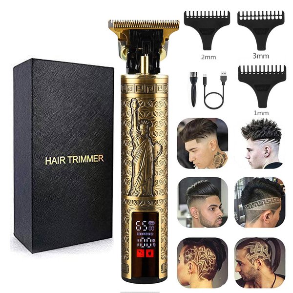 XASMA Professional Hair Clippers for Mens Zero Gapped Cordless Hair Trimmer Professional Haircut & Grooming Kit for Men Rechargeable LED Display (LED-Statue of Liberty)