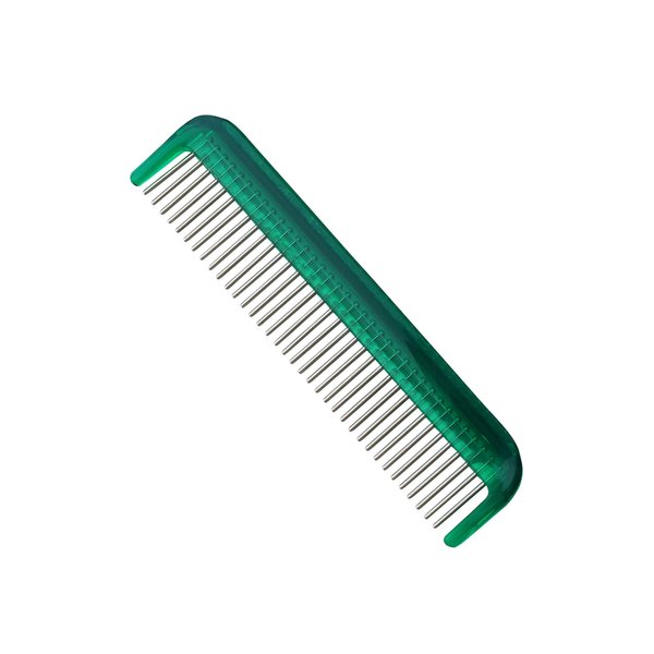 HAIR DOCTOR Ladies 5"" Rotating Tooth pocket comb to reduce hair loss and damage (Green Emerald)