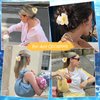 Hapdoo 1PC Hawaiian Flower Hair Clips, Plumeria Frangipani Hair Claw Clip, Tropical Artificial Floral Party Beach Hair Clips for Thin Hair Thick Hair, Luau Hawaii Bridal Wedding Hair Accessories