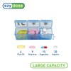 Ezy Dose Weekly (7-Day) Pill Case, Medicine Planner, Vitamin Organizer Box, Convenient and Easy to Use, X-Large Pop-Out Compartments, 3 Times a Day, Rainbow Lids with Case, BPA Free