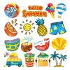 Partywind 28 Sheets Glitter Hawaiian Temporary Tattoos for Kids Party Supplies, Luau Tropical Pool Beach Summer Party Decorations Favors Gifts, Waterproof Tattoo Stickers for Boys and Girls