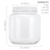 Cornucopia Brands 64oz Clear Wide-mouth Glass Jar, BPA free Food Grade w/Metal Lid (Half Gallon); 2 Quart Jar to Make Greek Yogurt/Kefir or Pickles