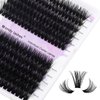 WENDY Lashes Clusters Lash Clusters 60D+80D DIY Eyelash Clusters 3D Effect 16-20mm Cluster Eyelash Extensions Black Cluster Lashes Wispy Soft Individual Lashes(3D Effect,60D+80D D,16-20mm)