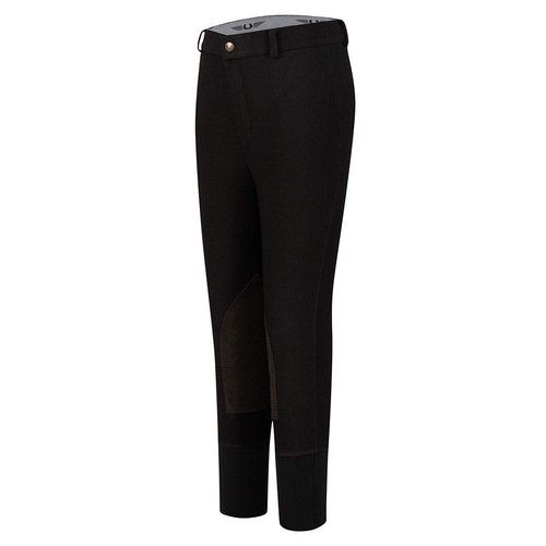 TuffRider Kid's Ribb Knee Patch Breeches, Black, 16