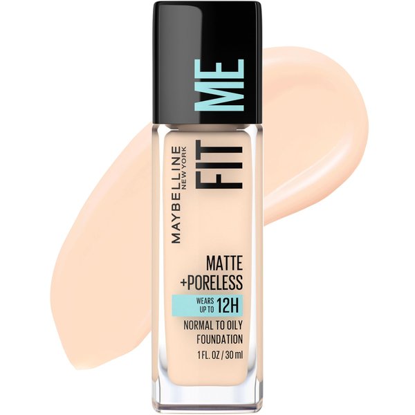 Maybelline New York Fit Me Matte Plus Pore Less Foundation, Fair Ivory, 1 Fluid Ounce