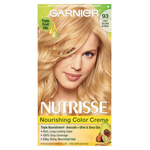 Garnier Nutrisse Nourishing Hair Color Creme, 93 Light Golden Blonde (Honey Butter) (Packaging May Vary)