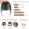 BUPPLER Clip in Bangs 100% Real Human Hair Pieces Hair Clip on bangs for women Faux Bangs Clip in Hair Extensions with Hair Roller for Daily Wear(4.5 * 6 Inch, Natural Black)