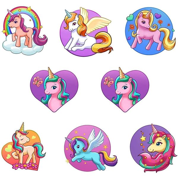 Tatodays Temporary unicorn tattoos beautiful cartoon transfer stickers for girls kids unicorns hearts rainbows birthday party favor gifts