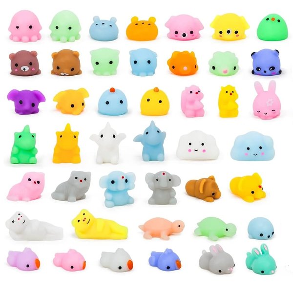 50Pcs Mochi Squishy Toys,Valentines Day Gifts for Kids Classroom, Kawaii squishies Toys Party Favors for Kids, Stress Relief Toys Squeeze Toys Easter Egg fillers Toy Easter Basket Stuffers
