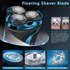 Snapbuy Electric Razor for Men, Snapbuy Electric Razor Pro of Father, 4D Floating Head Rotary Shaver, Ipx7 Waterproof Electrical Razors, Wet & Dry Fast Charging Electrical Shaver LCD Display (Blue)