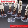 SIXPOINTS 36 Pieces Clear Round Figure Display Stand Base Compatible with 3.75” Movie Action Figure MODERN Star Wars / MODERN GI Joe /Marvel, 37.5mm Wide Disc,2.35mm Peg Doll Model Support Stands