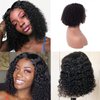 ISEE Hair Lace Front Wigs Human Hair Short Bob Wigs For Black Women Brazilian Kinky Curly Wavy 4x4 Lace Closure Wigs Pre Plucked with Baby Hair 150% Density (14inch)