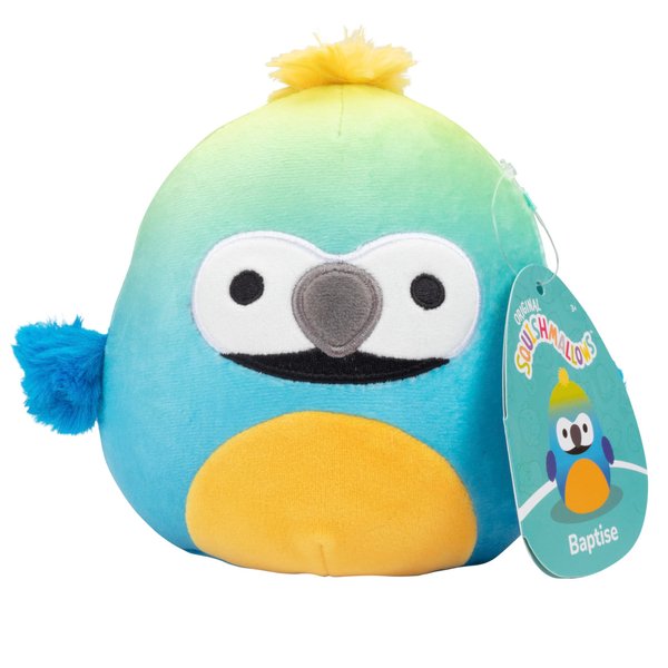 Squishmallows 5" Baptise The Macaw - Officially Licensed Kellytoy Plush - Collectible Soft & Squishy Mini Bird Stuffed Animal Toy - Add to Your Squad - Gift for Kids, Girls & Boys - 5 Inch