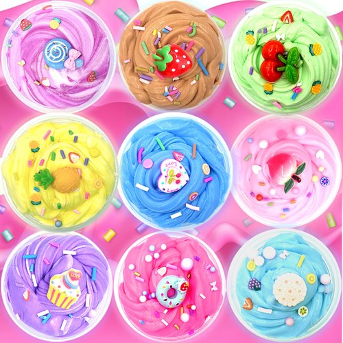 KUALUDJIT Butter Slime Toys Kit 12Pack, Fidget Toys Educational Toys, Super Soft & Non-Sticky,Stress Relief for Girls and Boys Age6-12 Party Favors and Birthday Christmas Slime