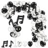 Hoemwarm 18" Music Notes Foil Balloons Stand Kit 4 Set, Music Latex Balloons Birthday Party Decorations Black and White Balloons for for Baby Shower Wedding Birthday Band Bar Supplies
