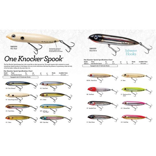 Heddon Saltwater One Knocker Spook Fishing Lure, Black Shiner