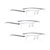 LUR READING GLASSES 3 pack Half-Rim Readers (Silver)