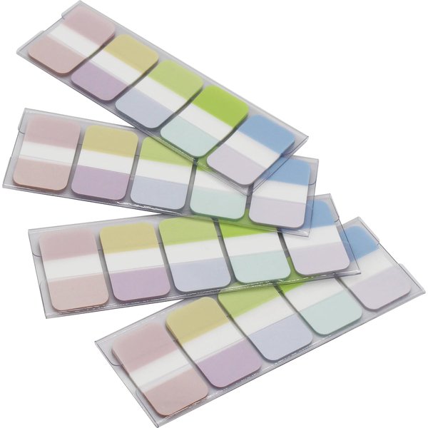 Tabs Flags Solid Assorted Colors, 0.98 x 1.71 Inch Alternating Sticky Tabs, Easy to Post, 4 On-The-Go Dispensers/Pack, 400 Pages Total