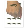 Alligator Crocodile Solid Temporary Tattoo Water Resistant Fake Body Art Set Collection - 54 1" Tattoos (1 Sheet)