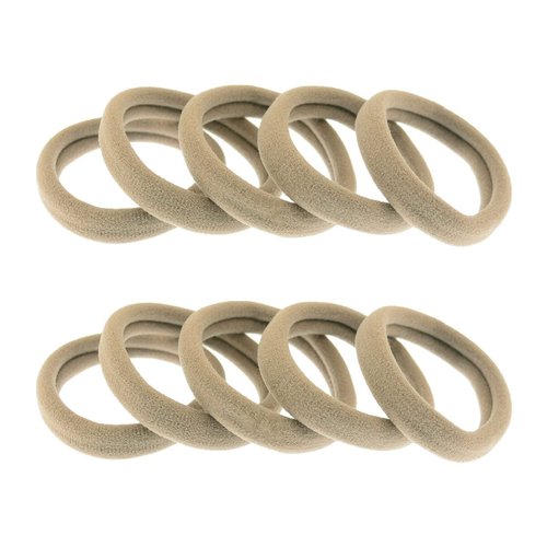 50 Pcs Thick Hair Ties Seamless Hair Bands Ponytail Holder Soft No Break Hair Bands for Women (taupe)