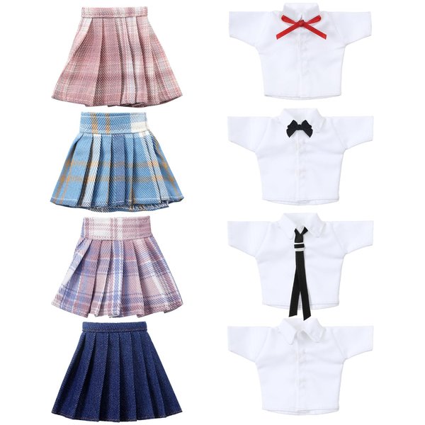 Bencailor 8 Pieces Christmas Winter Doll Clothes 11.5 Inch Elf Doll Accessories Cotton Sweaters Denim Pant Outfit Clothing(Novel)